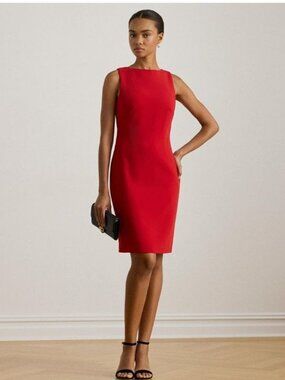 $165 Lauren Ralph Lauren Women's Sleeveless Sheath Dress Red Size 6